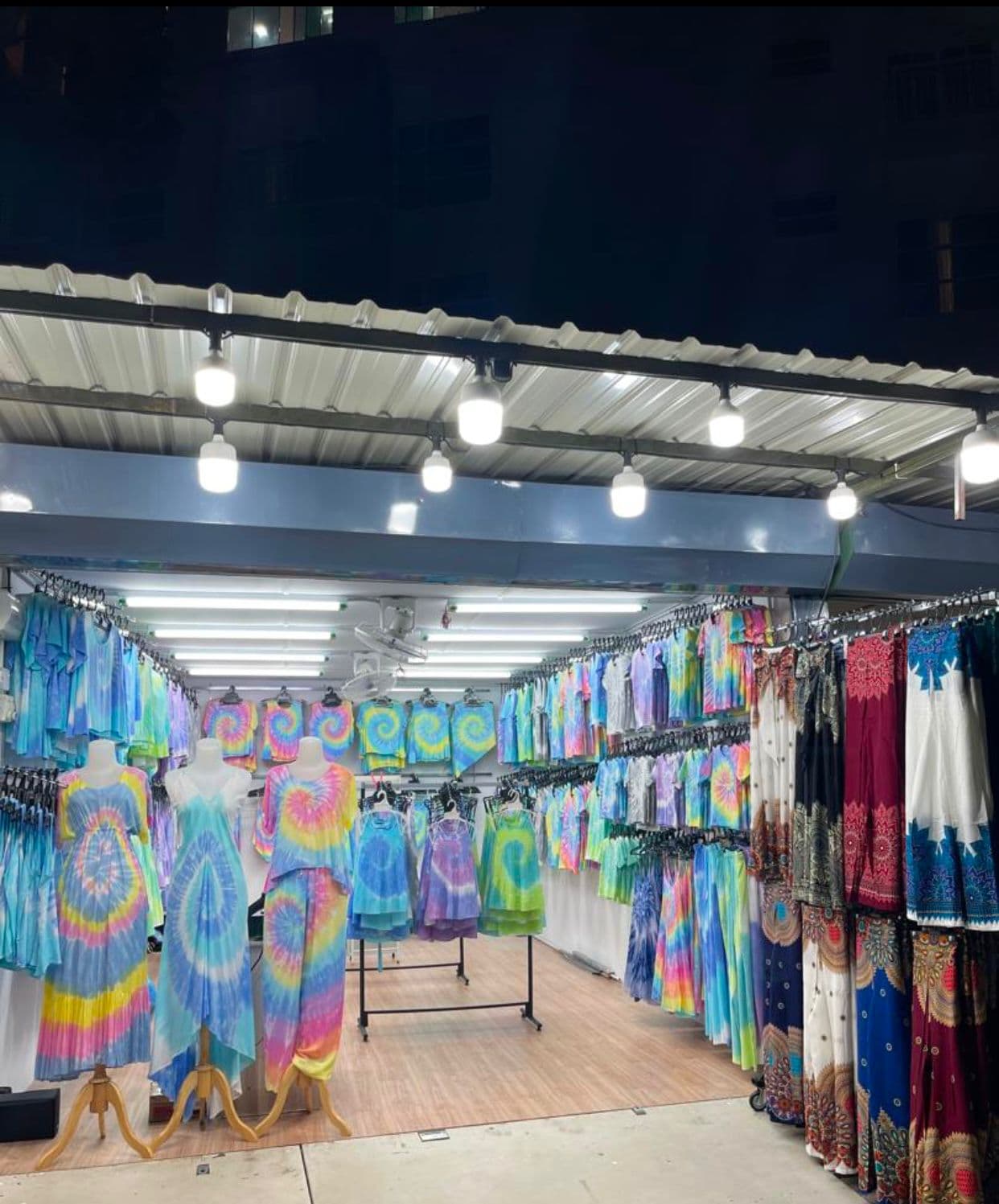 Colourful tie dye clothing at House Of Tie Dye